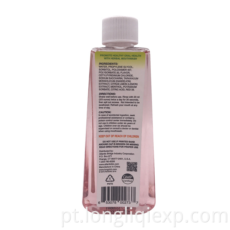 Anti-séptico anti-séptico fresco para limpeza de bochechos dos dentes 90ml